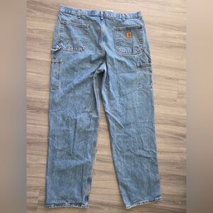 Carhartt Carpenter Jeans Mens 40x34 Blue Double Knee Loose Original Fit B73-DS